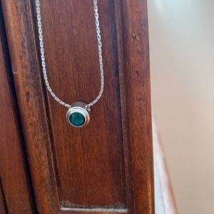 Alex and Ani Emerald earrings & necklace